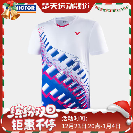 VICTOR/威克多羽毛球服T-20008 T-21008针织印花T恤比赛系列男女款 商品图0