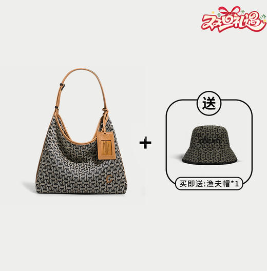 Cowec Ycaki 【赠渔夫帽】时尚hobo包牛皮托特包单肩包 商品图0