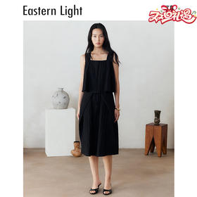 Eastern Light乙来 简约系带方领中长款无袖连衣裙