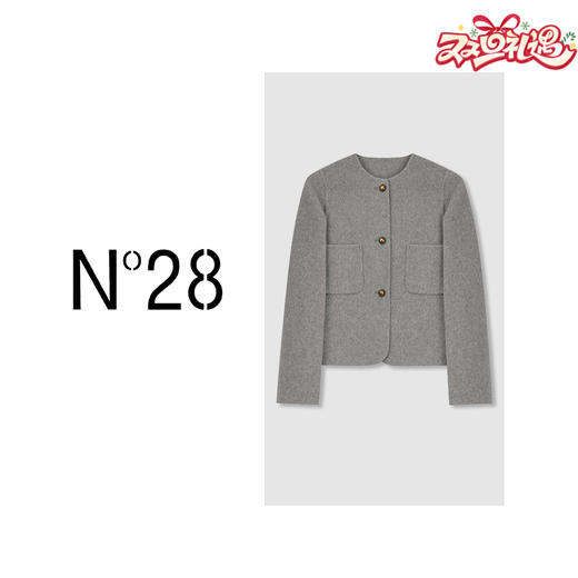N°28 秋冬款设计师毛呢外套圆领小香风短款外套8352D602  商品图0