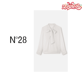 N°28 春款时尚气质小香风长袖百搭系带衬衫8A11C356