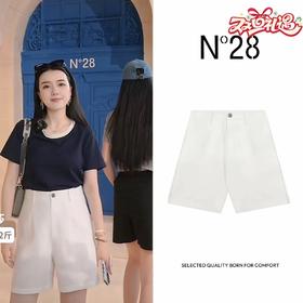 【破价】N°28 2025夏季新款百搭设计师女士裤子显瘦短裤895242K266