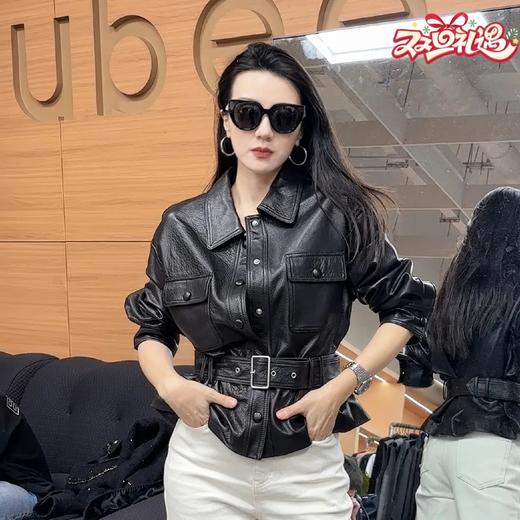 NORNS LADY诺恩【杨树林】皮革时尚短款千金风显瘦外套 T25WK36491 商品图0