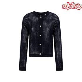 2025 秋季新款女镂空毛针织衫格雷系钉珠针织衫毛衣895381M255