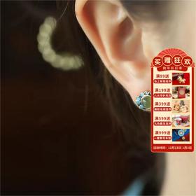 【敦煌蓝莲耳钉】莲花耳钉耳饰 创意中国风复古 送女友博物馆礼物