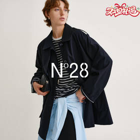 N°28 翻领单排扣风衣女秋经典通勤休闲极简风中长款外套885382F636