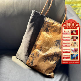 售完不补【敦煌丝绒黑金墨竹单肩包】新中式复古国风丝绒高级感气质包包