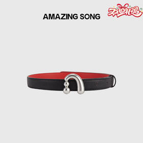 Amazing Song乙颂 撞色皮带新款可调节A字钉扣装饰女士腰带