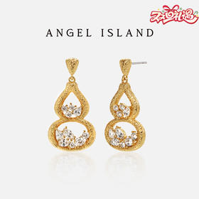 ANGEL ISLAND「鎏金」葫芦锆石肌理耳钉