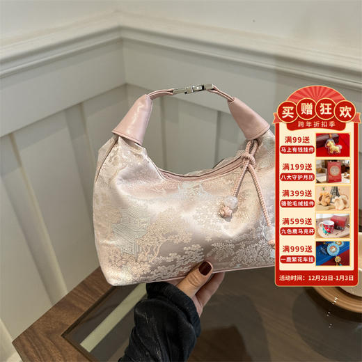 敦煌【手拎新中式斜挎包】新中式复古双背单肩手提包通勤休闲简约百搭托特包 商品图0