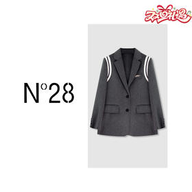 【破价】N°28 秋冬款设计师气质大衣 短款拼色外套8351D512