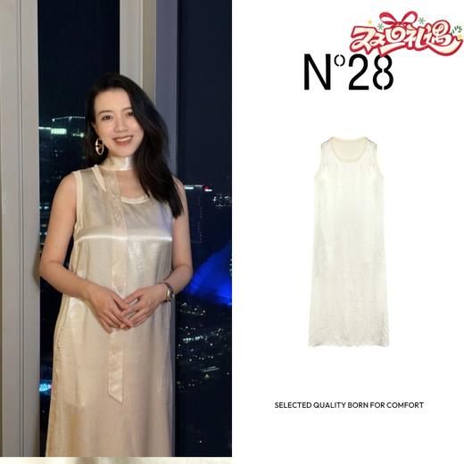 N°28 2025新款醋纤连衣裙 气质时尚无袖显瘦长款纯色圆领裙885241L205 商品图0