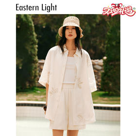 Eastern Light乙来 爱丽丝镂空短袖衬衫上衣 鸢尾花设计感宽松短裤套装