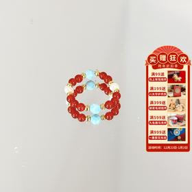 敦煌【松石玛瑙串珠戒指】绿松石串珠戒指 百搭多巴胺食指环戒指 小众设计精致手饰女