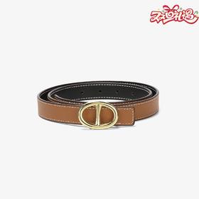 SADI萨迪猪鼻子光面带扣时尚腰带真皮女款皮带双面AAP80040