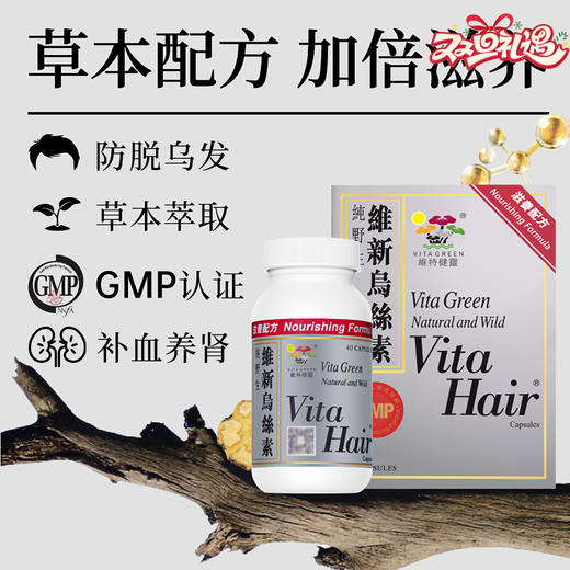 Vita Green 维特健灵 草本萃取防脱发 乌丝素40粒 商品图0