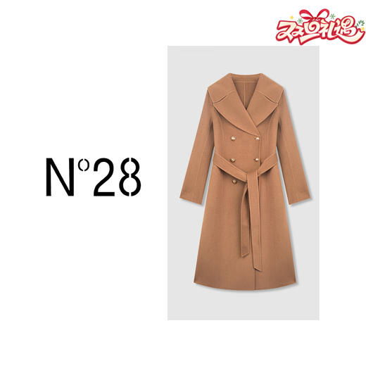 N°28 /AW气质大衣中长款经典双排扣毛呢外套8351D908  商品图0
