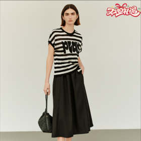 N°28 2025夏季套装条纹短袖T恤上衣显瘦半身裙遮肉裙子套装885241Z121