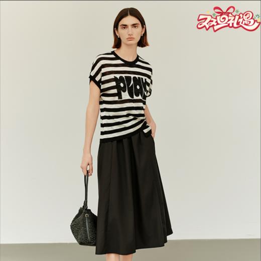 N°28 2025夏季套装条纹短袖T恤上衣显瘦半身裙遮肉裙子套装885241Z121 商品图0