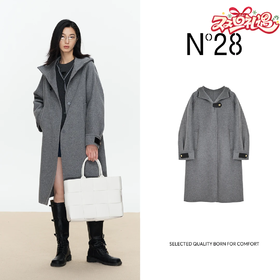【破价】N°28 秋冬休闲百搭毛呢外套气质时尚小个子中长款双面呢大衣8A52D615