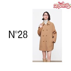 N°28 秋冬款设计师翻领毛呢外套双面呢短款大衣8352D105