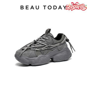 【帕梅拉同款】BeauToday 厚底老爹鞋女新款增高鞋灰色运动鞋