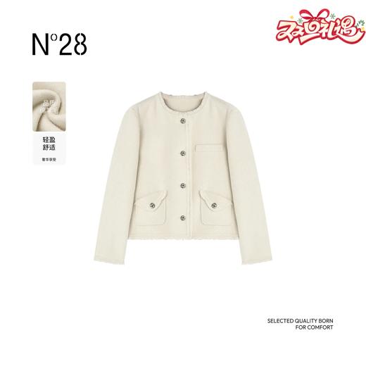 N°28 冬款毛呢圆领外套小香风双面呢短款外衣8A52D722 商品图0
