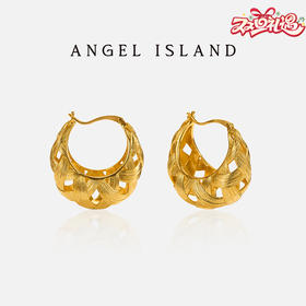 ANGEL ISLAND「曼哈顿」拉丝肌理素金编织镂空耳环