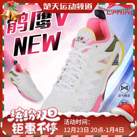 李宁鹘鹰Ⅴ男女同款羽毛球比赛鞋AYAU007 标准白羽毛球鞋