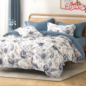 水星家纺 繁花·花丛间四件套全棉柔软舒适床上用品