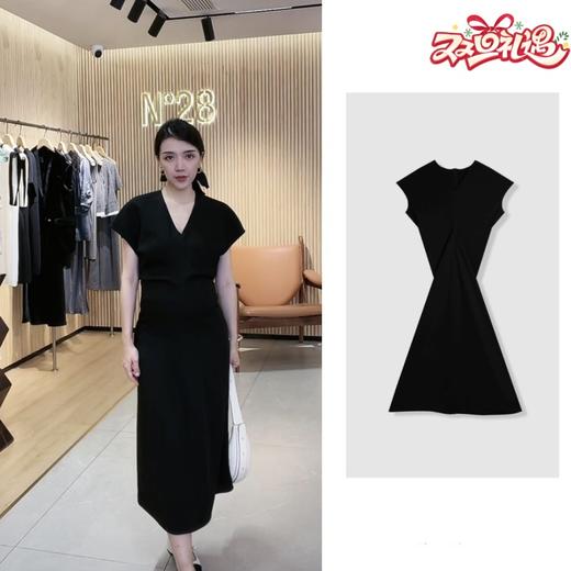 【破价】N°28 “比例精”夏季优雅法式女装连衣裙短袖 收腰设计 V领显瘦裙子9A26L102 商品图0