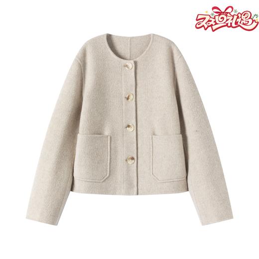 N°28【颗粒羊绒】外套女秋季高级感绵羊毛8855A1D754 商品图0