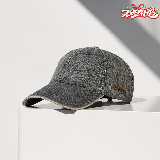 疯帽子 25春夏韩版复古做旧破洞鸭舌帽纯棉透气显脸小棒球帽子女RJ011 商品图0