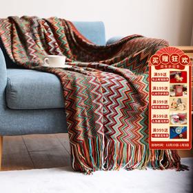 【菱形纹盖毯】敦煌小众高级感午睡毯装饰毯针织毯子办公室沙发毯沙发盖毯
