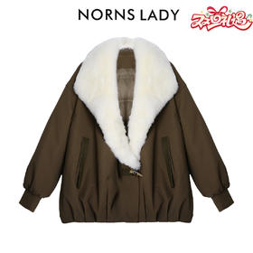 NORNS LADY诺恩 复古风毛领外套女加厚保暖冬季外套 H25WK90979