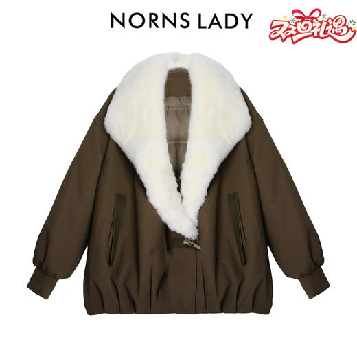 NORNS LADY诺恩 复古风毛领外套女加厚保暖冬季外套 H25WK90979 商品图0