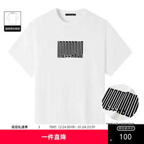 GXG男装【舒适纯棉】夏季简约创意字母印花男士宽松短袖T恤K&C