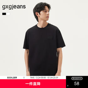 gxg.jeans男装 25年夏季热卖圆领字母刺绣徽章宽松短袖男式T恤男