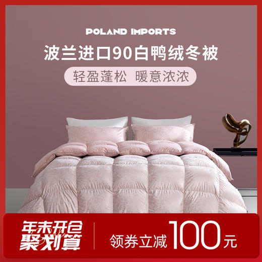 多喜爱 波兰进口奢绒90白鸭绒冬被-繁花粉意/魅野风尚hl【90%绒子含量】【1000+洁净度】【防钻绒面料】3D航空仓设计 轻盈蓬松 PU手提包 商品图0