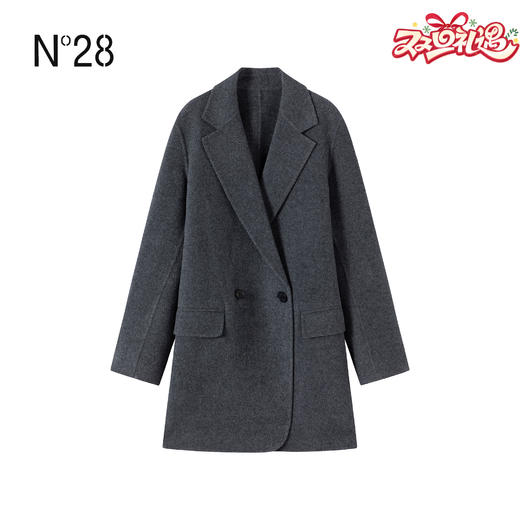N°28 2025秋冬新款羊毛大衣女中长款通勤风显瘦韩版气质外套8855A1D706  商品图0