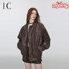 IC 美拉德柳钉短外套上衣秋冬新款美式复古皮衣女短款皮夹克 商品缩略图0