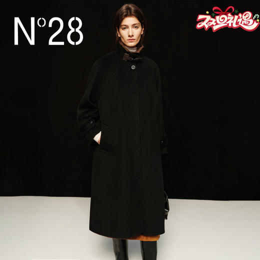 N°28 冬款山羊绒毛呢大衣宽松廓形长款过膝呢子外套8855A1D599  商品图0