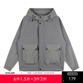 GXG男装秋季时尚拼接口袋男款户外连帽工装夹克外套上衣K&C