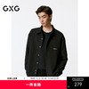 GXG男装 黑色肌理感撞色绣花长袖衬衫外套24年秋季热卖G24X033021 商品缩略图0