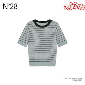 N°28 毛针织衫长袖条纹撞色时尚休闲女装毛针织衫895371M010 