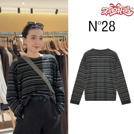 N°28 2025 秋季新款条纹长袖打底毛衣长袖圆领上衣895371M008 商品图0