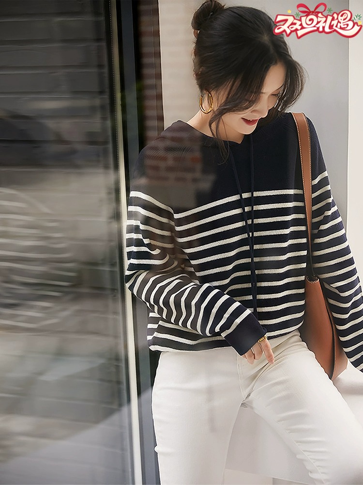 姹弥 针织连帽衫 软糯亲肤云感长袖内外搭 多色可选 秋冬百搭显瘦上衣