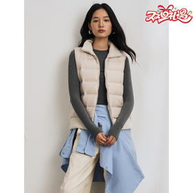秋冬羽绒马甲鸭绒背心 休闲保暖摇粒绒马甲 百搭高端时尚外套