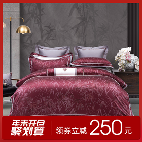 多喜爱70S云丝缎六件套 叶影婆娑