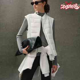 N°28 2025秋冬新款薄款立领女修身型保暖潮流羽绒服马甲8955A1Y932 